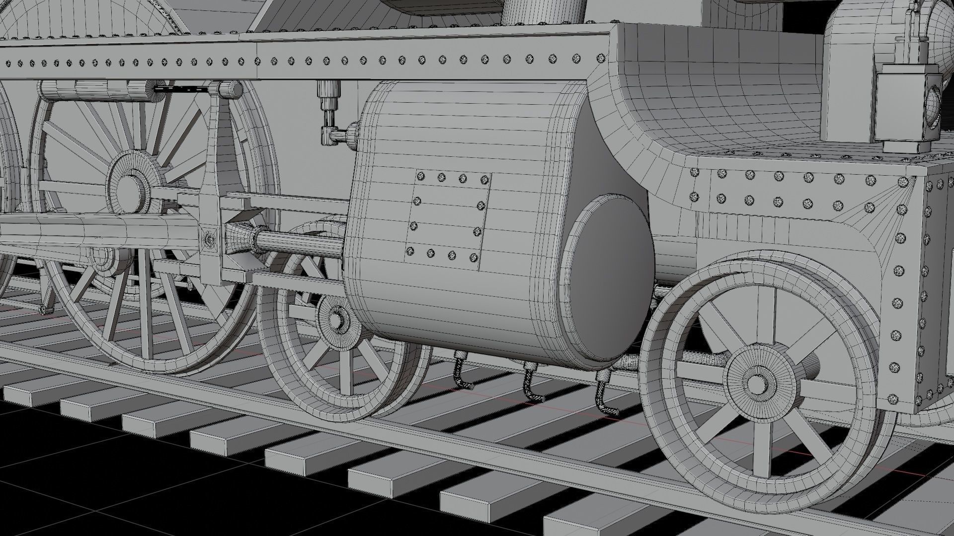 Locomotive GWR 4900 class 5972 Olton Hall Hogwarts Express Low-poly 3D model_16