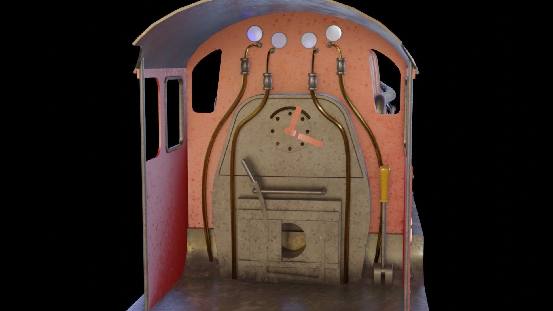 Locomotive GWR 4900 class 5972 Olton Hall Hogwarts Express Low-poly 3D model_9