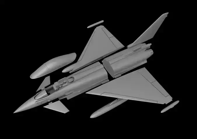 EUROFIGHTER TYPHOON SCALE 1-72 3D PRINT READY STL FILES 3D print model