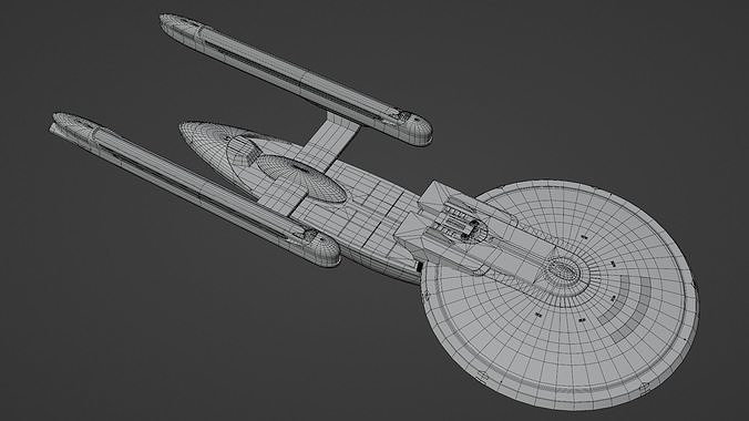 Star Trek Excelsior-Class Starship Low-poly 3D model