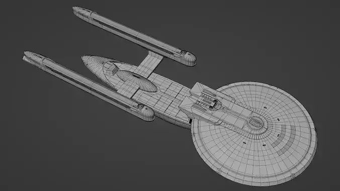 Star Trek Excelsior-Class Starship Low-poly 3D model