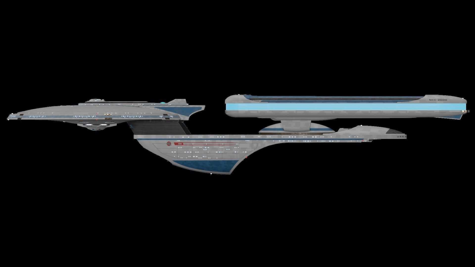 Star Trek Excelsior-Class Starship Low-poly 3D model_4