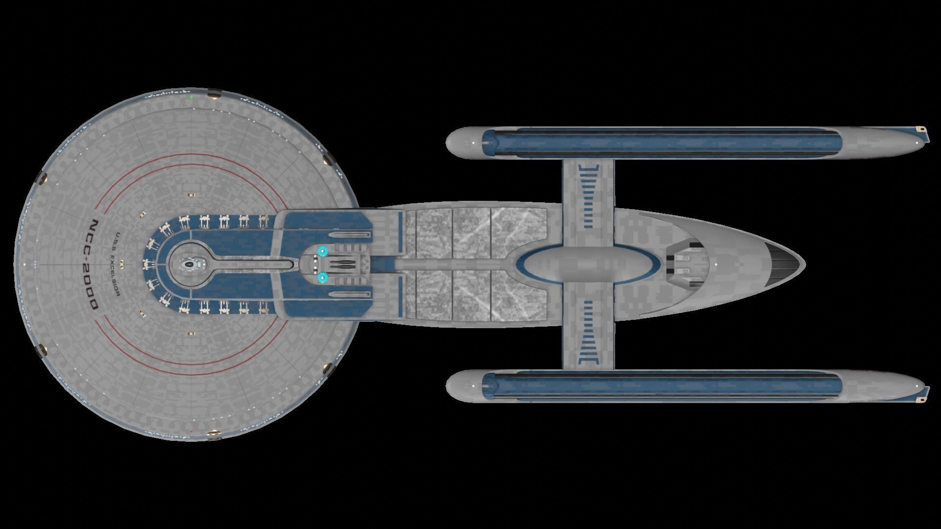 Star Trek Excelsior-Class Starship Low-poly 3D model_5