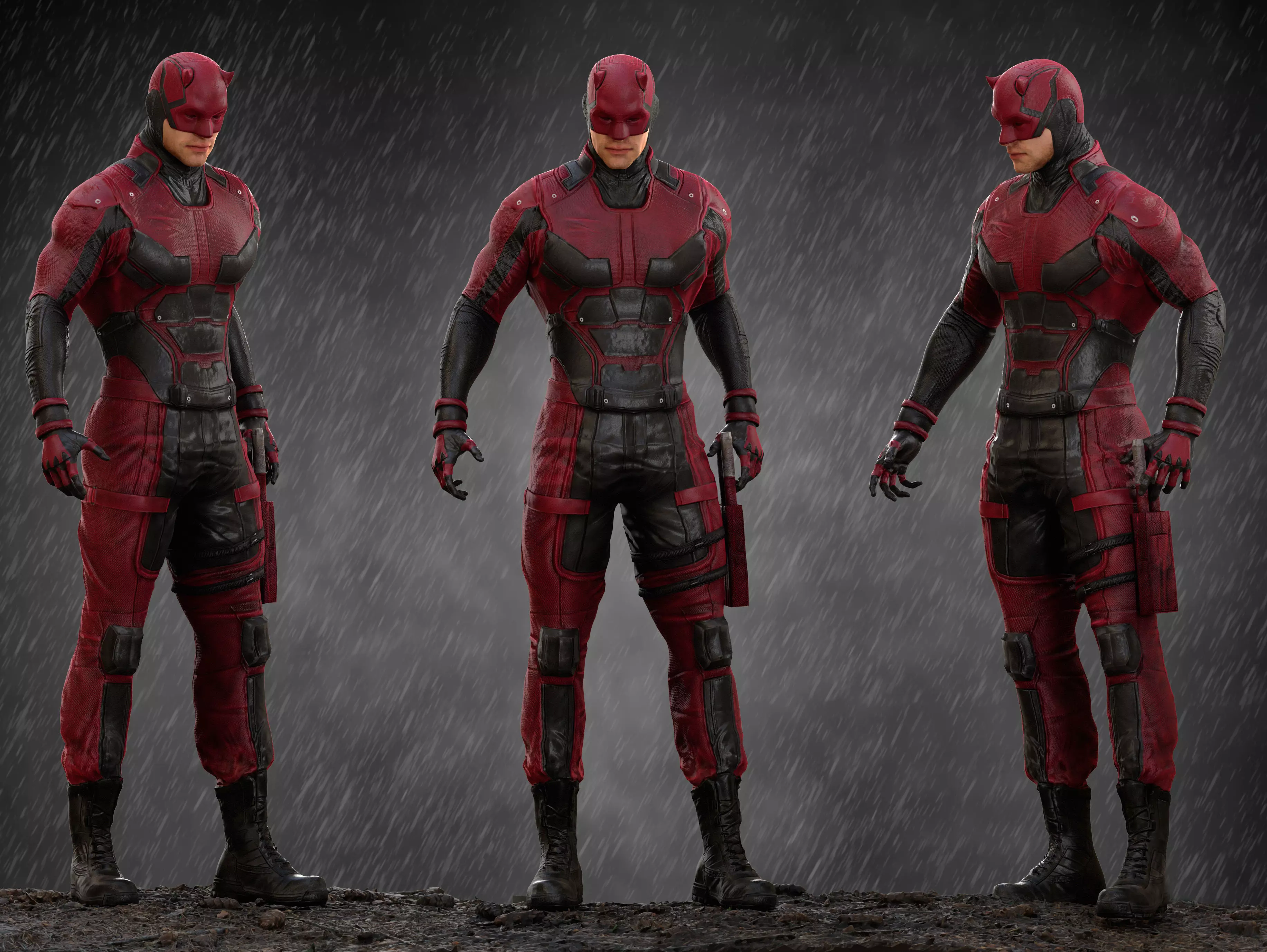 Daredevil Low-poly 3D model_0