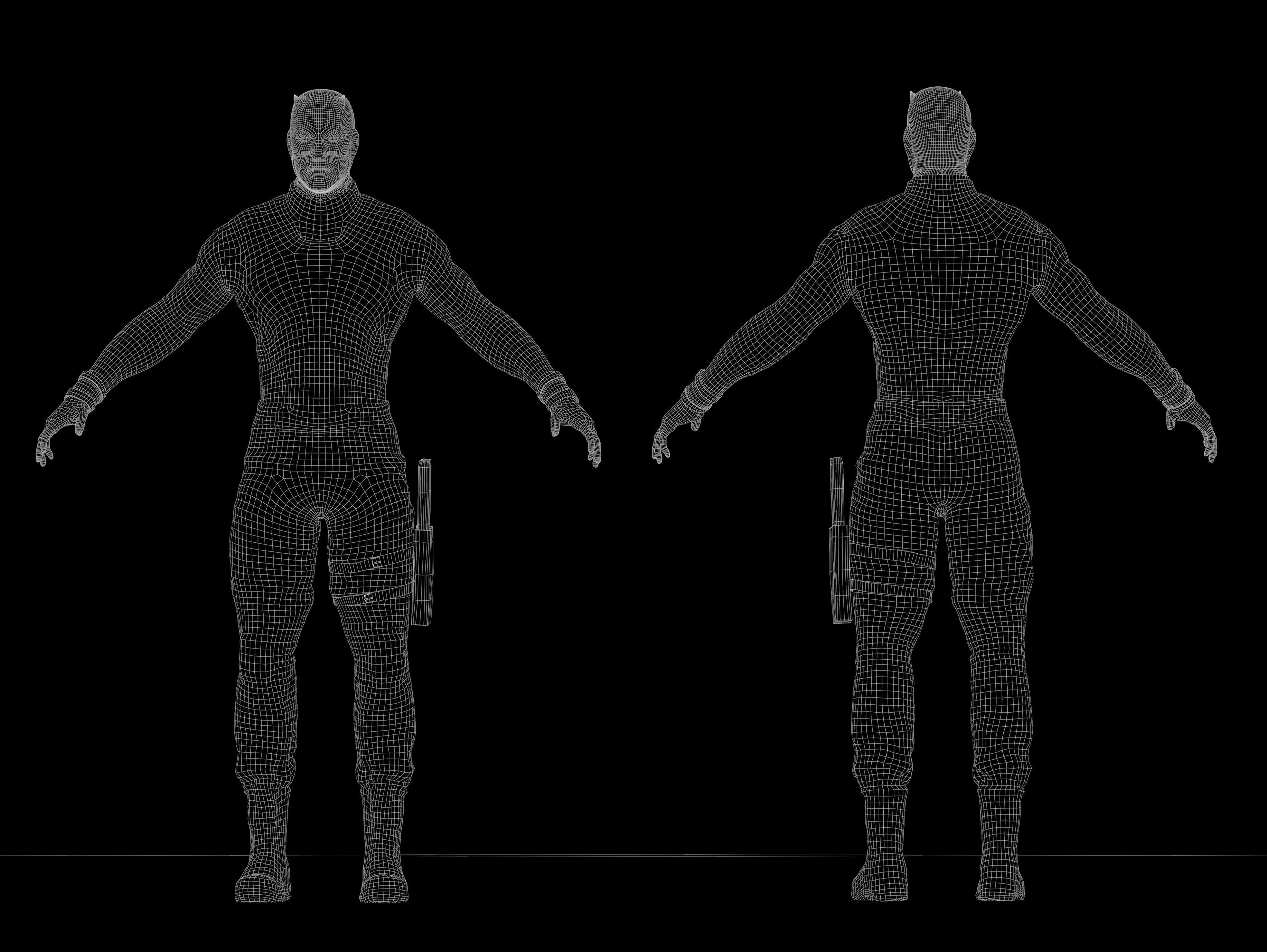 Daredevil Low-poly 3D model_11
