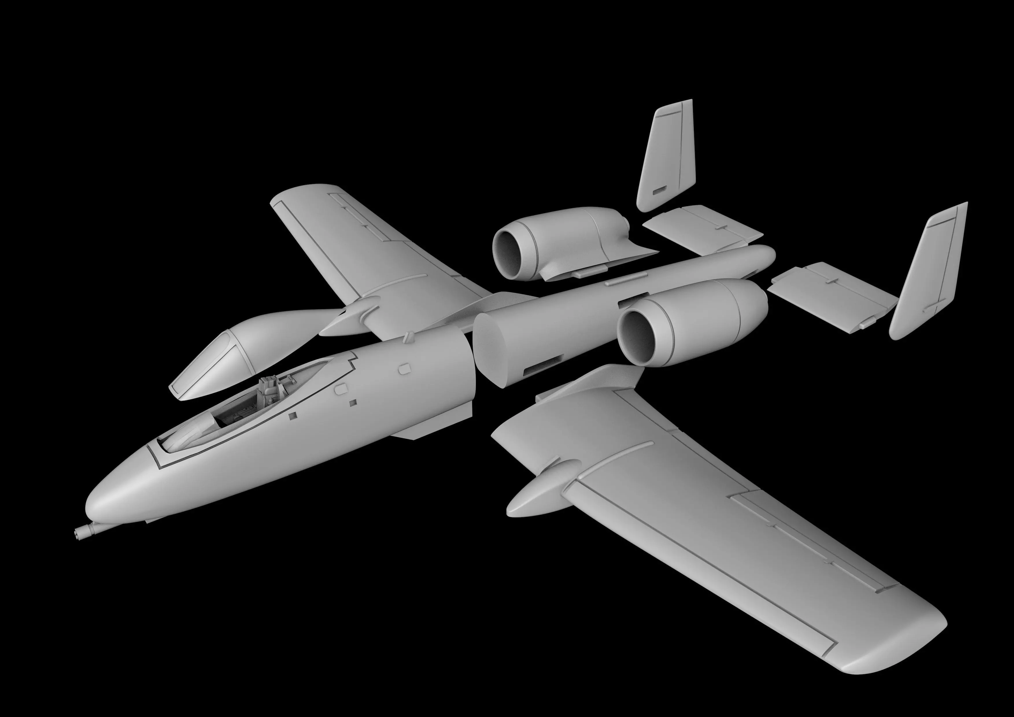 A10-A THUNDERBOLT-II Scale 1-72 Ready to Print STL FILES 3D print model_0