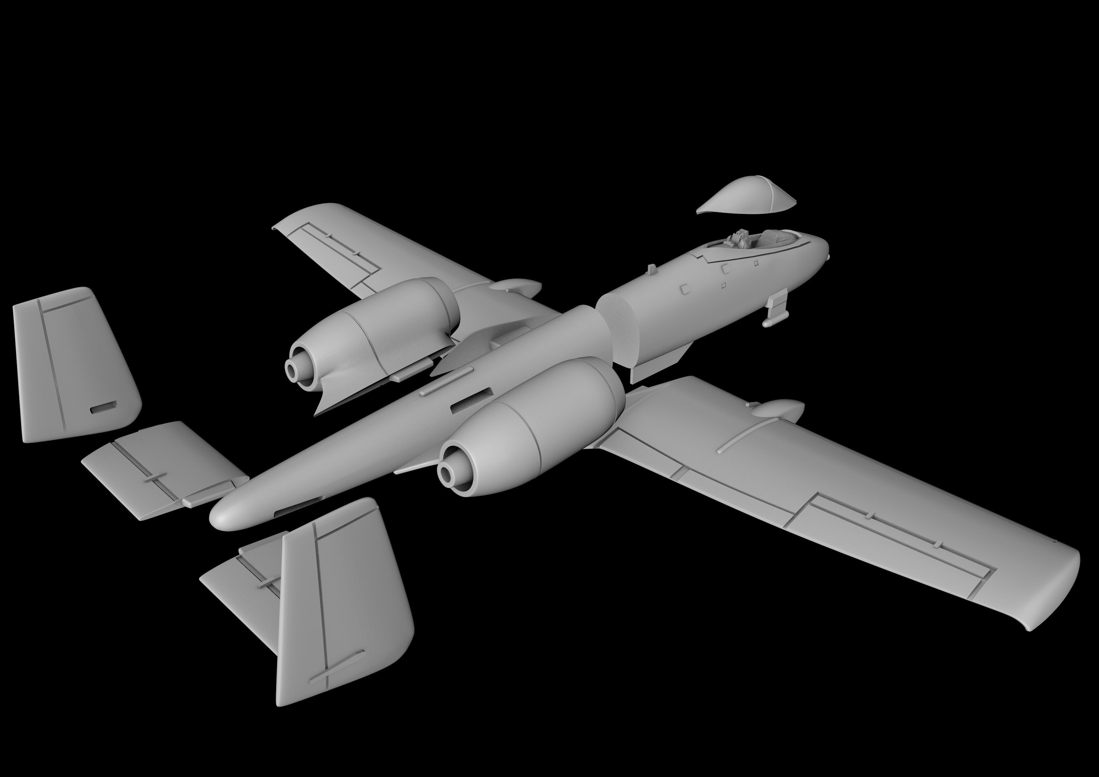 A10-A THUNDERBOLT-II Scale 1-72 Ready to Print STL FILES 3D print model_5