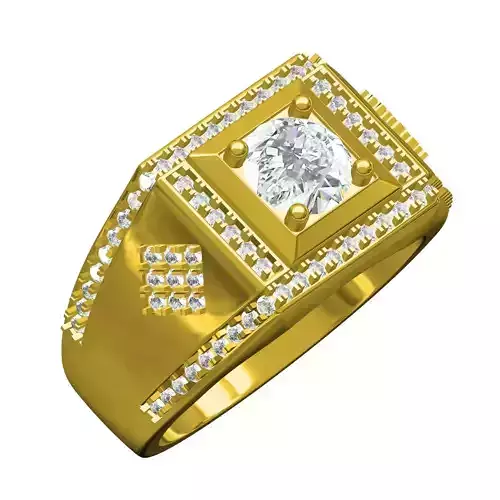 Antique Round Diamond Engagement Ring for Men