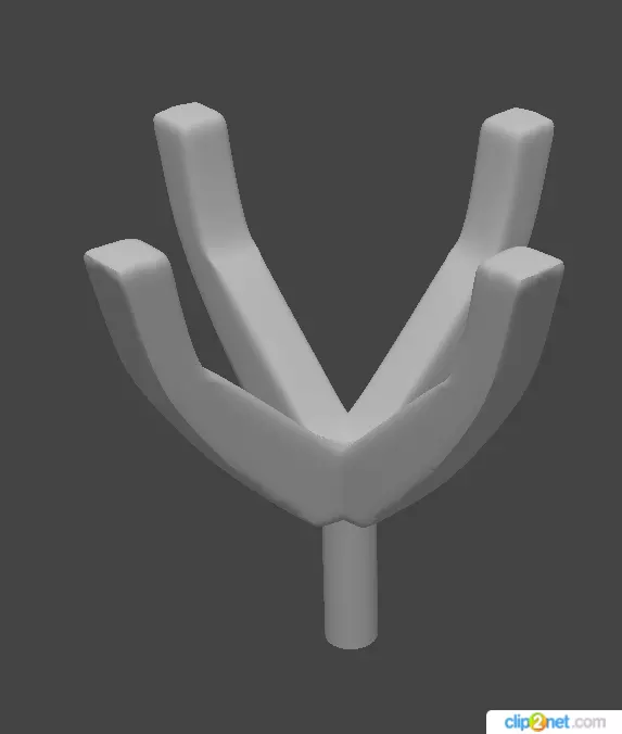 Head Round 4 Prong 6 4 mm 3D print model_0