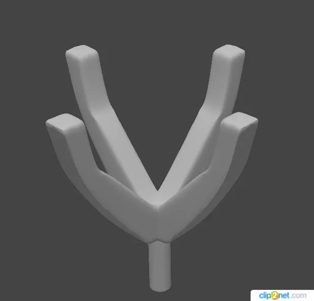 Head Round 4 Prong 6 9 mm 3D print model_0