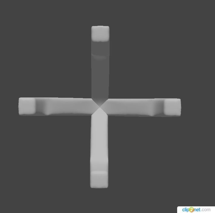 Head Round 4 Prong 6 9 mm 3D print model_2