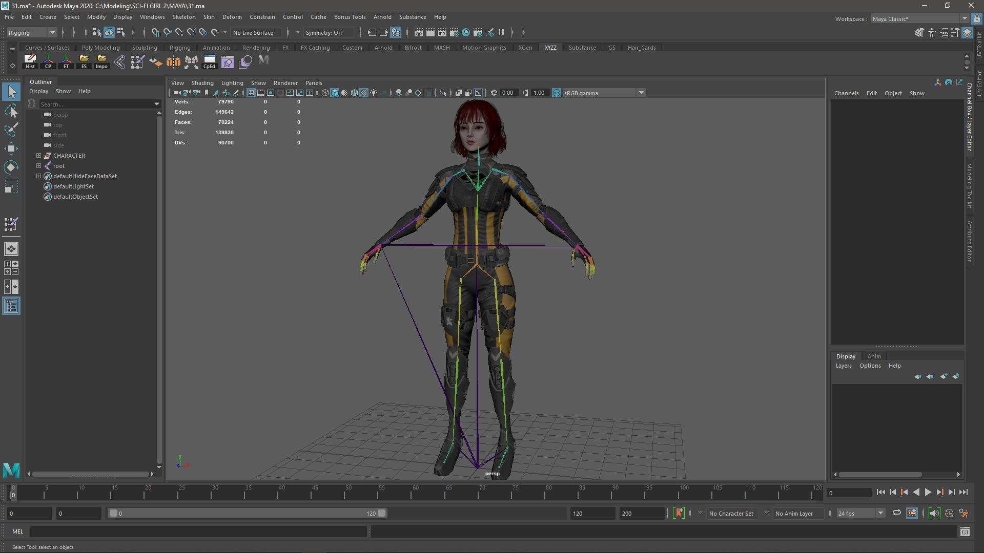 Sci-Fi Girl 2 Low-poly 3D model_15