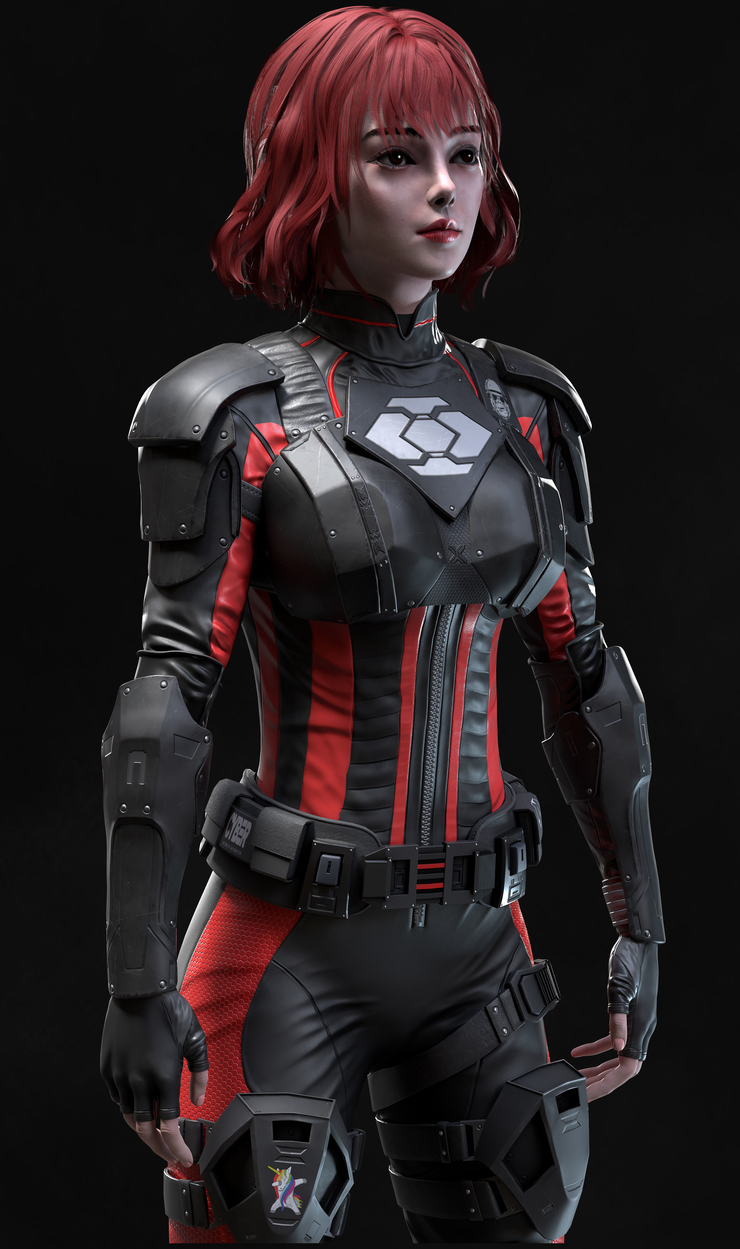 Sci-Fi Girl 2 Low-poly 3D model_5