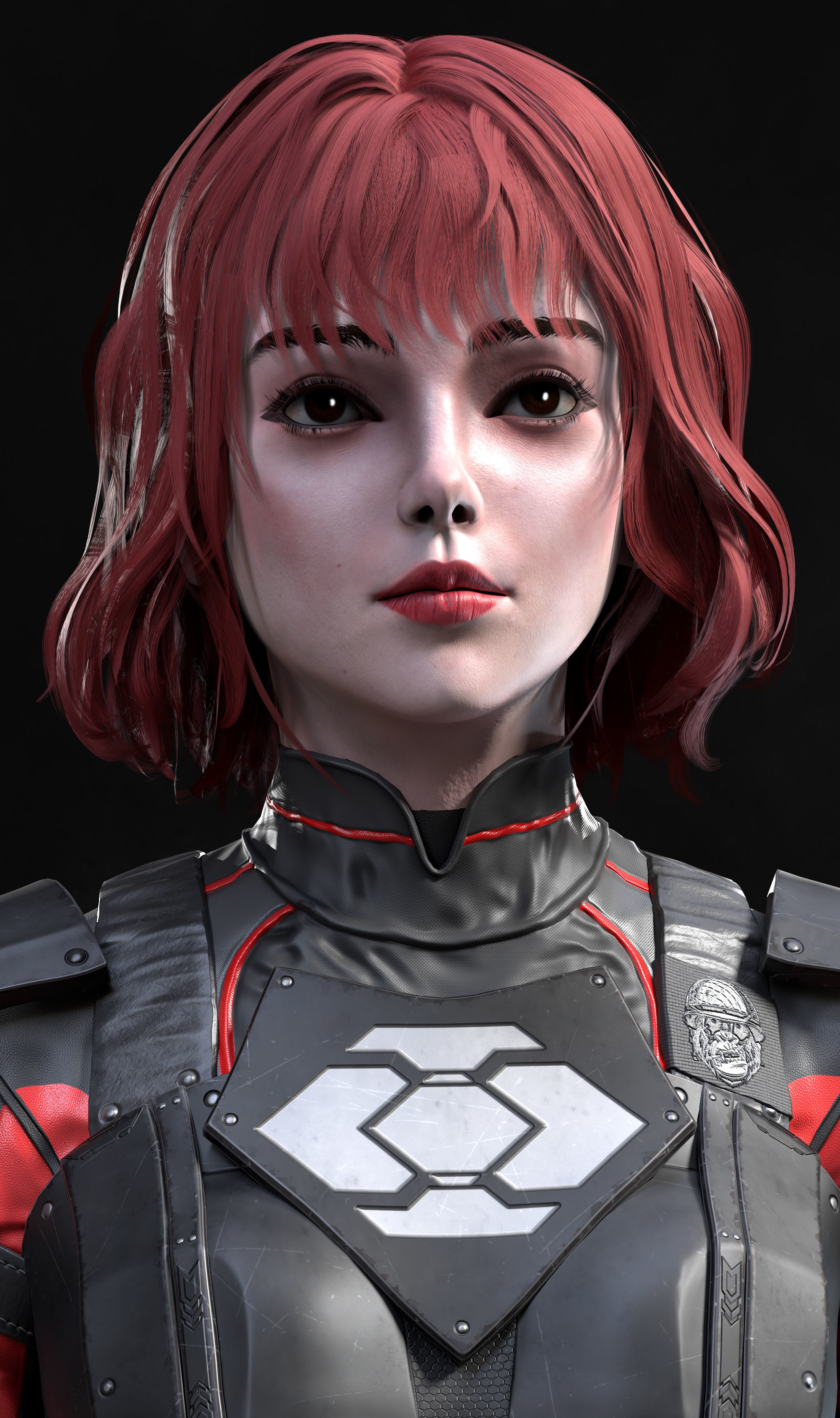 Sci-Fi Girl 2 Low-poly 3D model_3