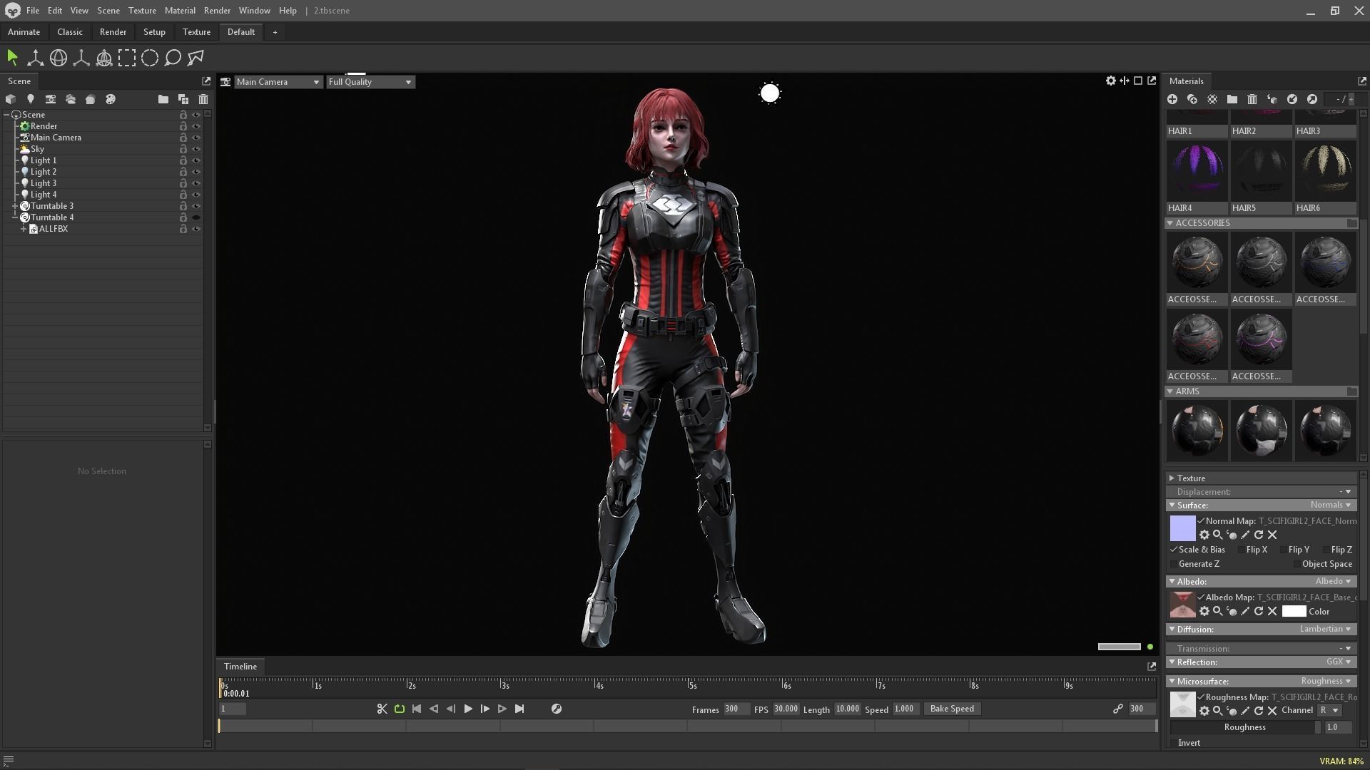 Sci-Fi Girl 2 Low-poly 3D model_13