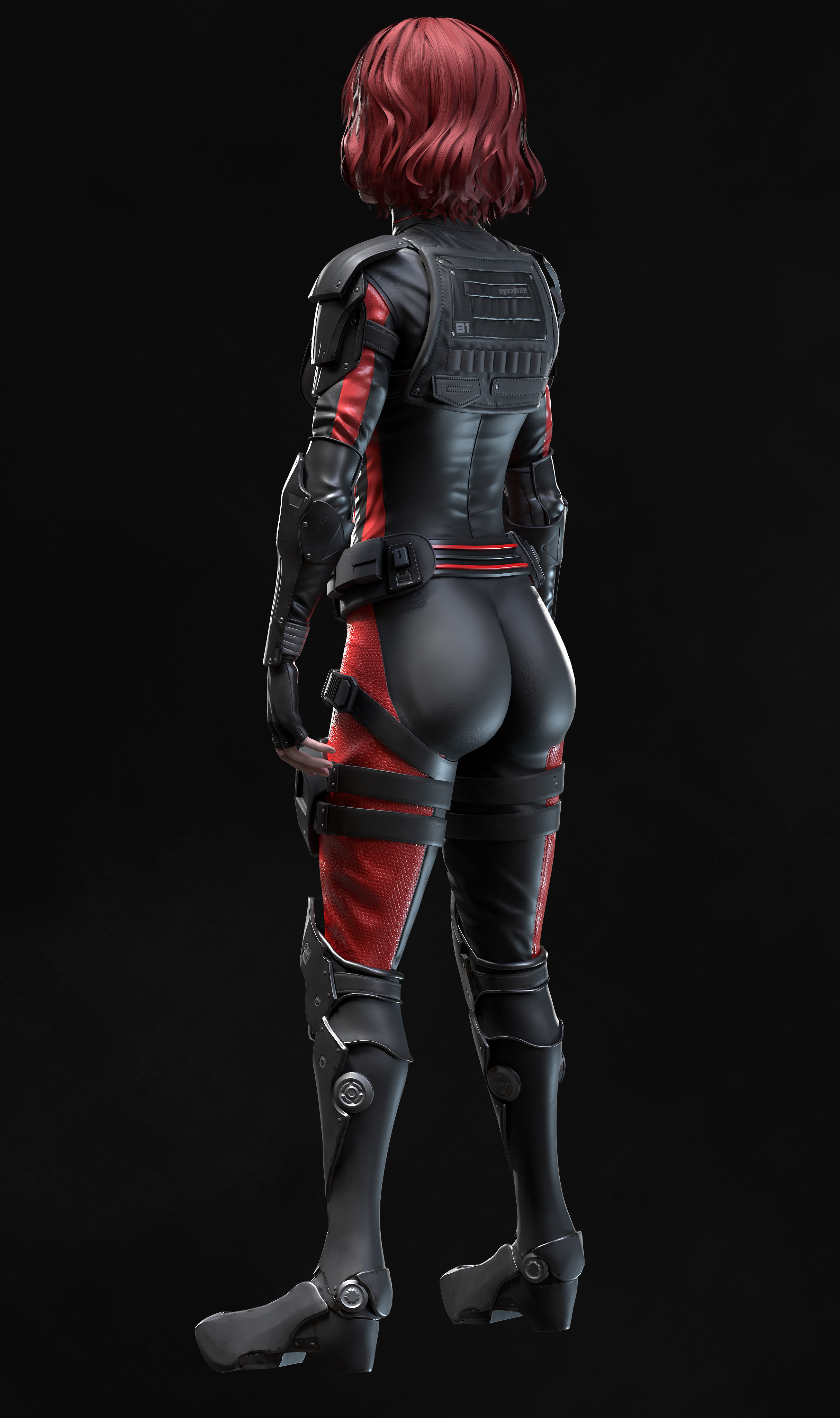 Sci-Fi Girl 2 Low-poly 3D model_8