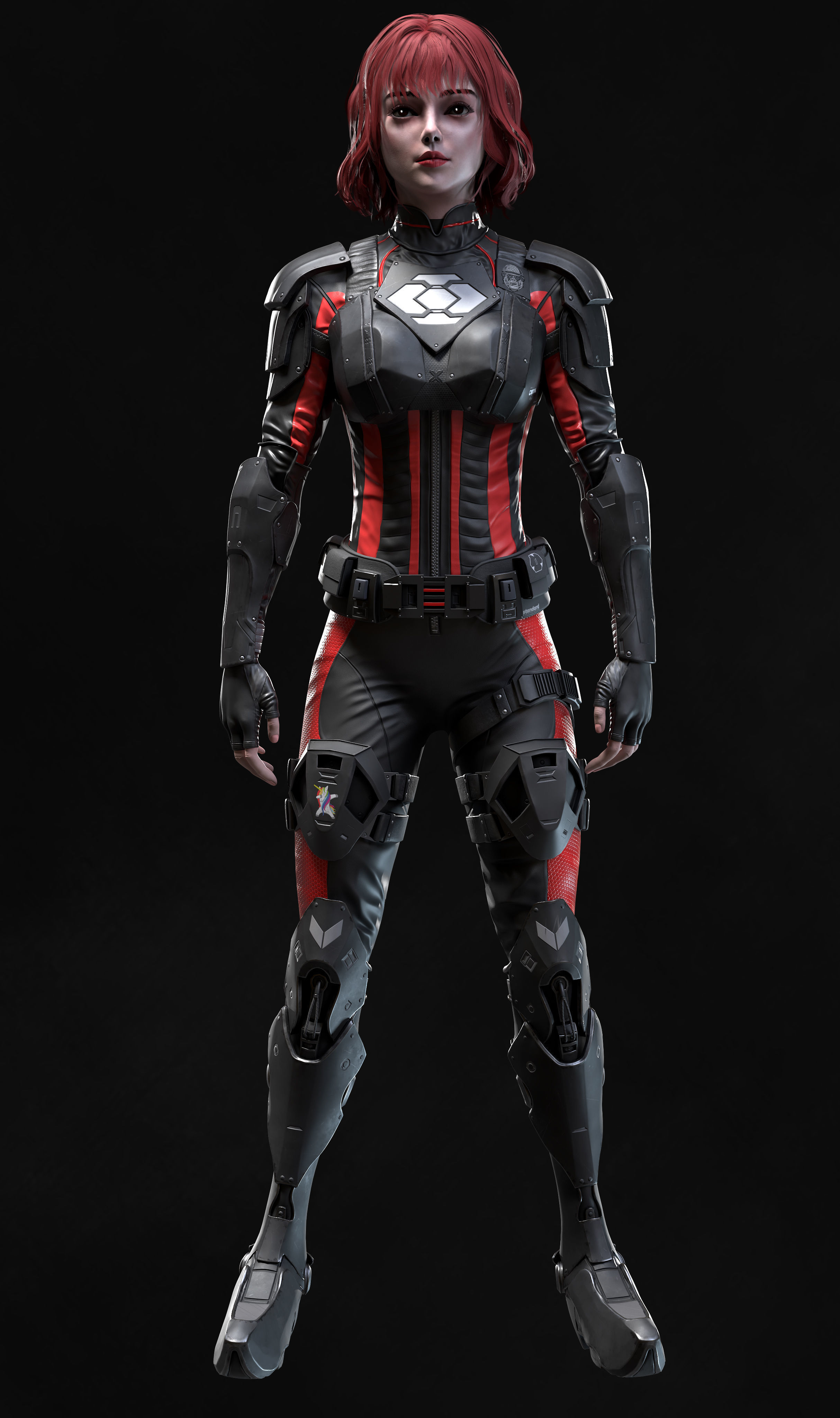 Sci-Fi Girl 2 Low-poly 3D model_6