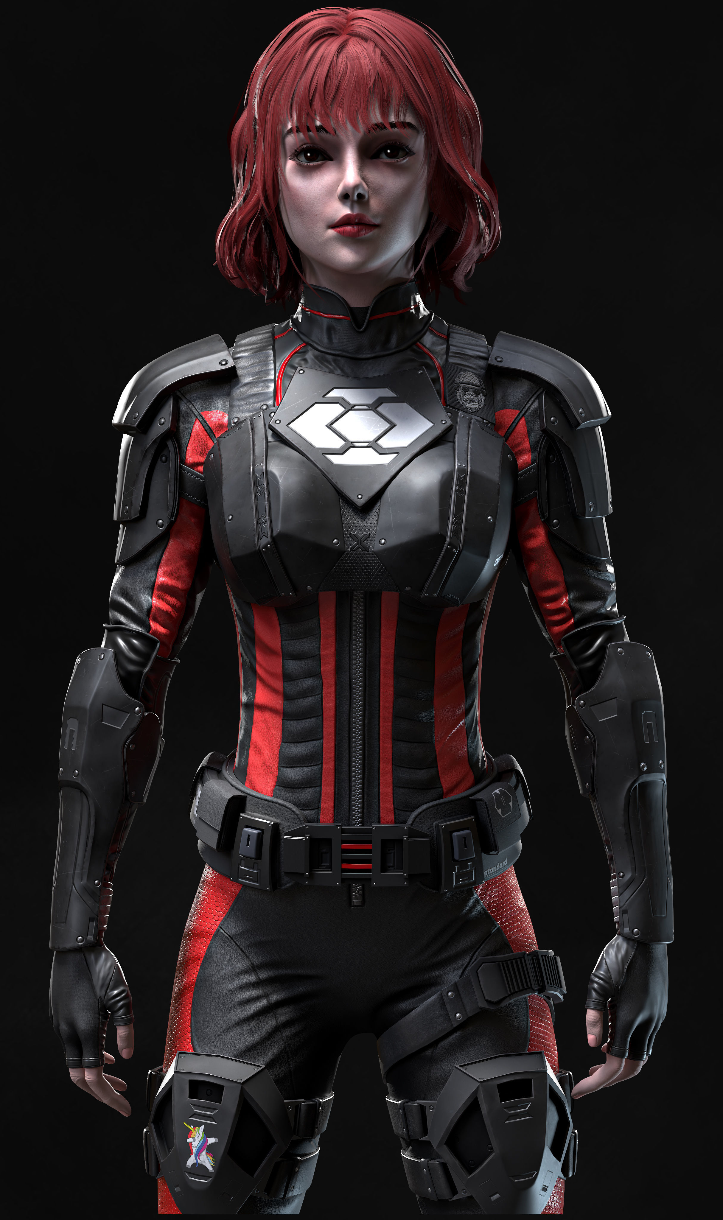 Sci-Fi Girl 2 Low-poly 3D model_4