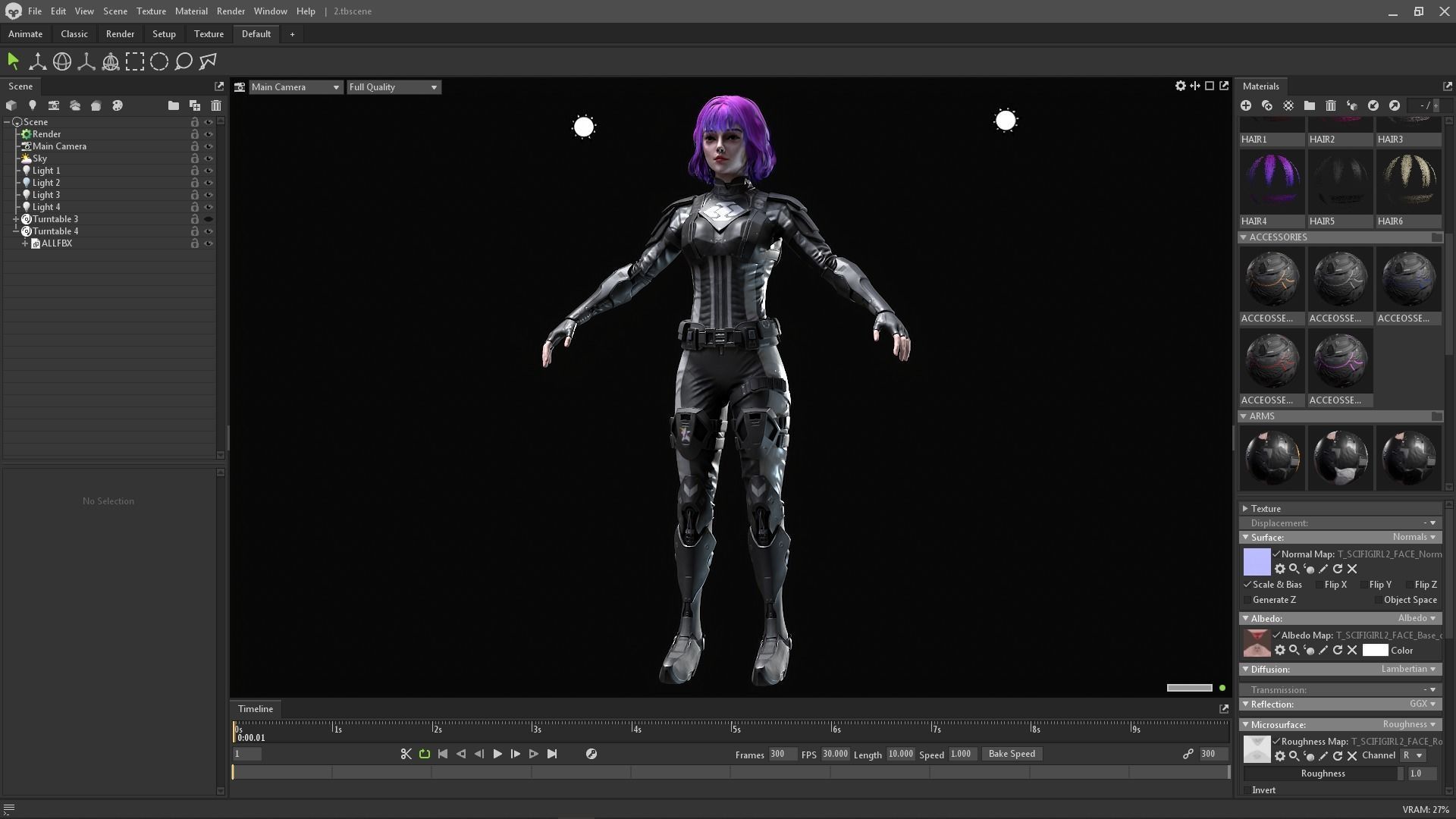 Sci-Fi Girl 2 Low-poly 3D model_14