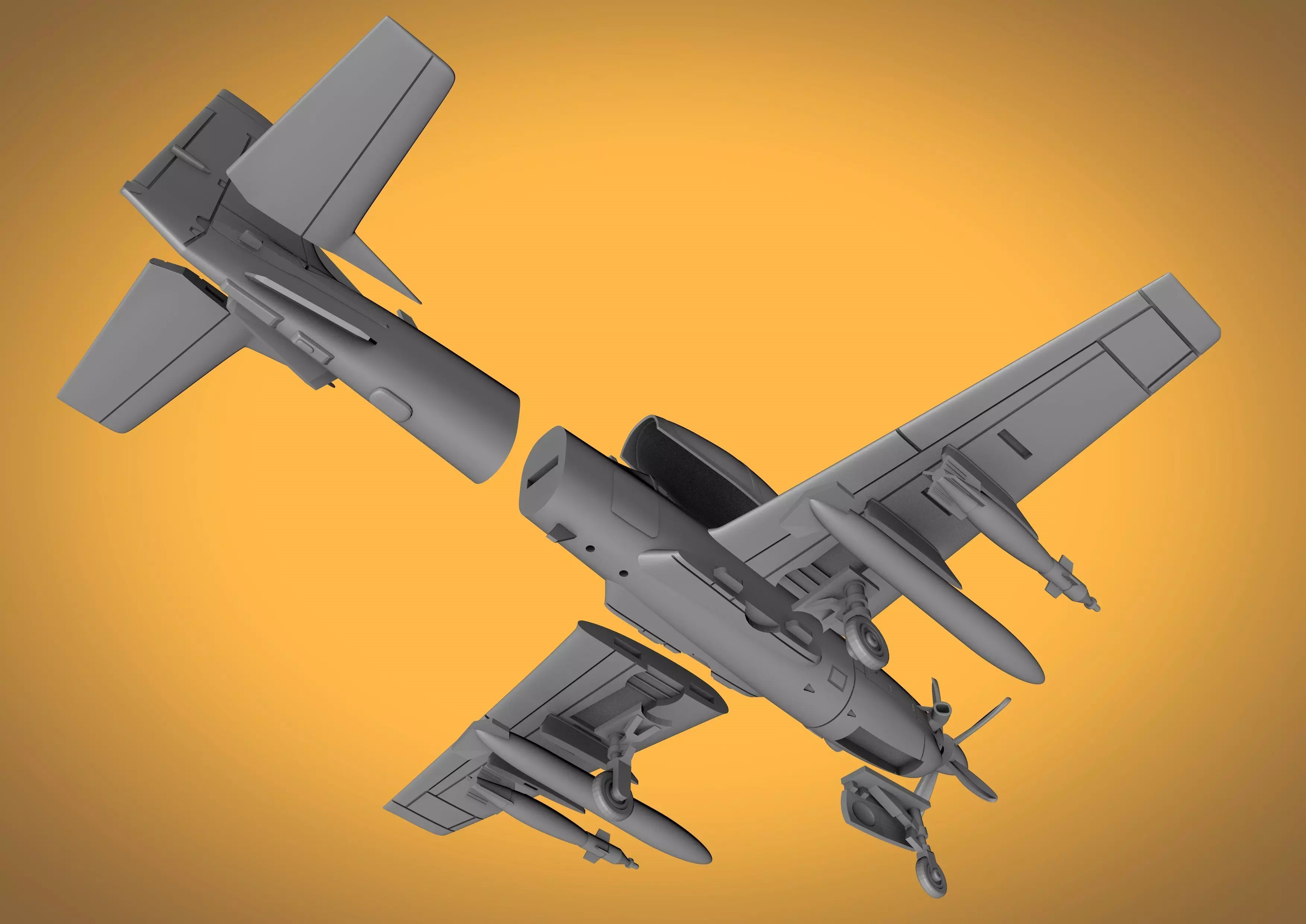 EMB-314 EMBRAER SUPER TUCANO SCALE 1-48 Ready to Print 3D print model_11