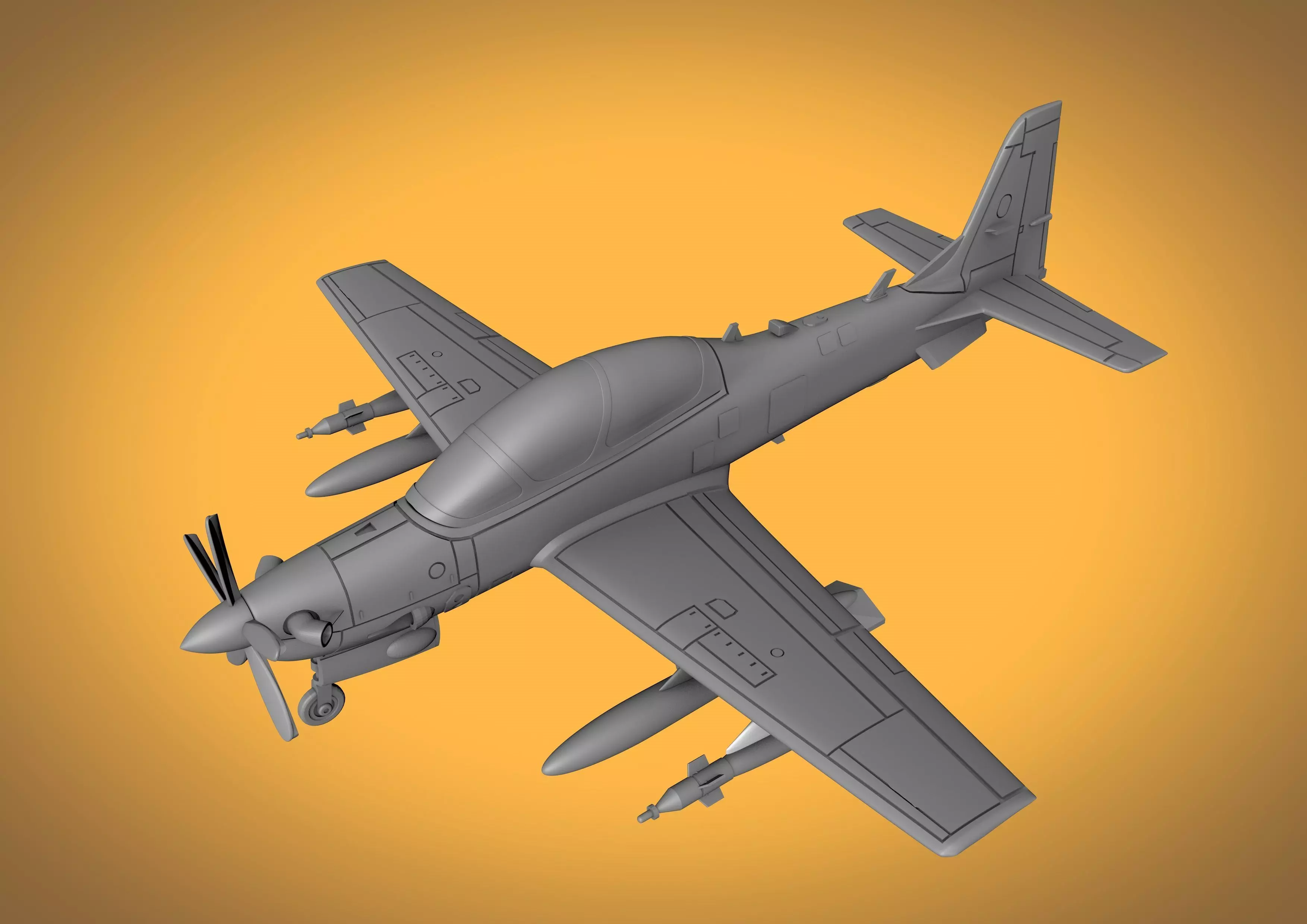 EMB-314 EMBRAER SUPER TUCANO SCALE 1-48 Ready to Print 3D print model_0