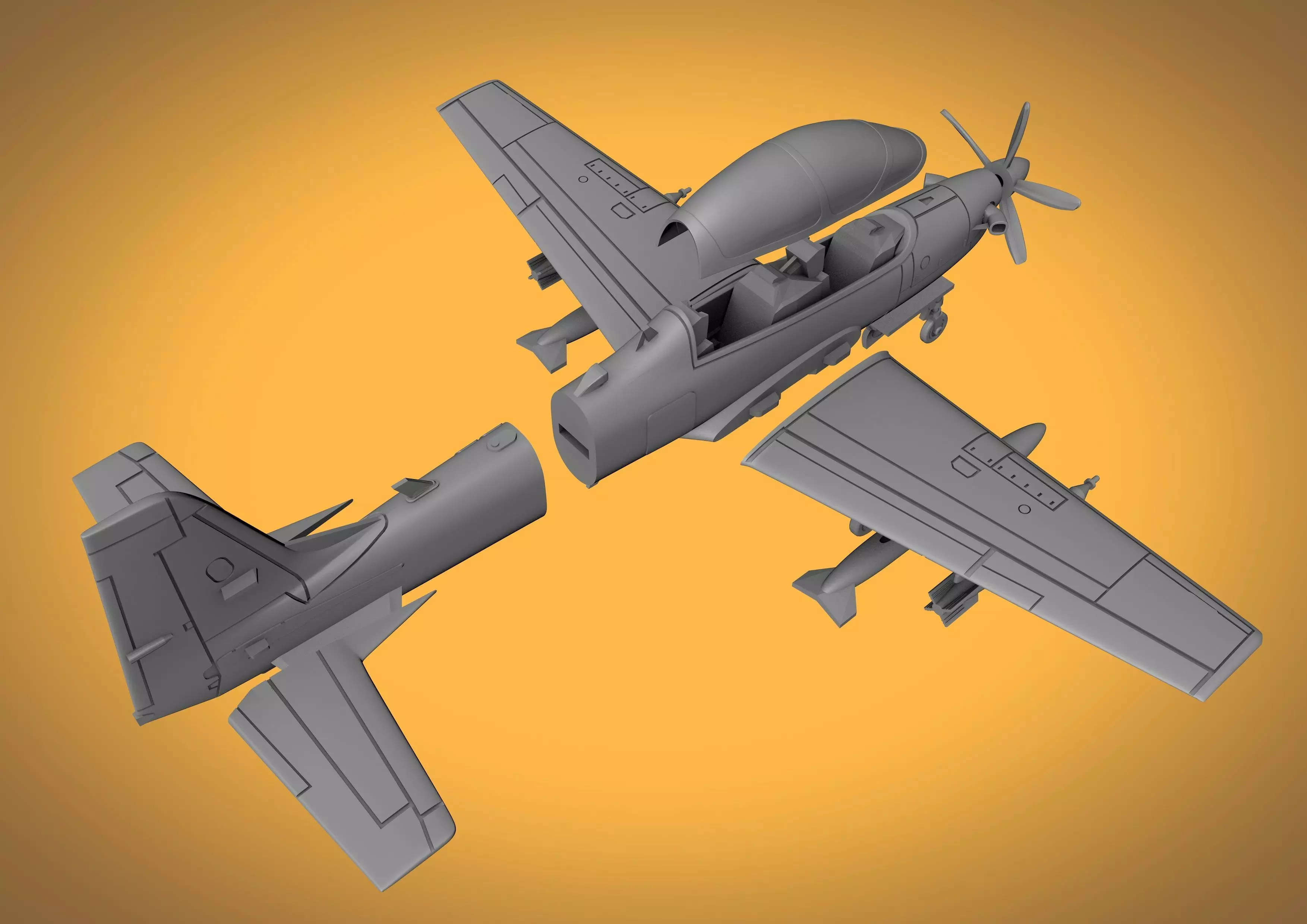 EMB-314 EMBRAER SUPER TUCANO SCALE 1-48 Ready to Print 3D print model_7