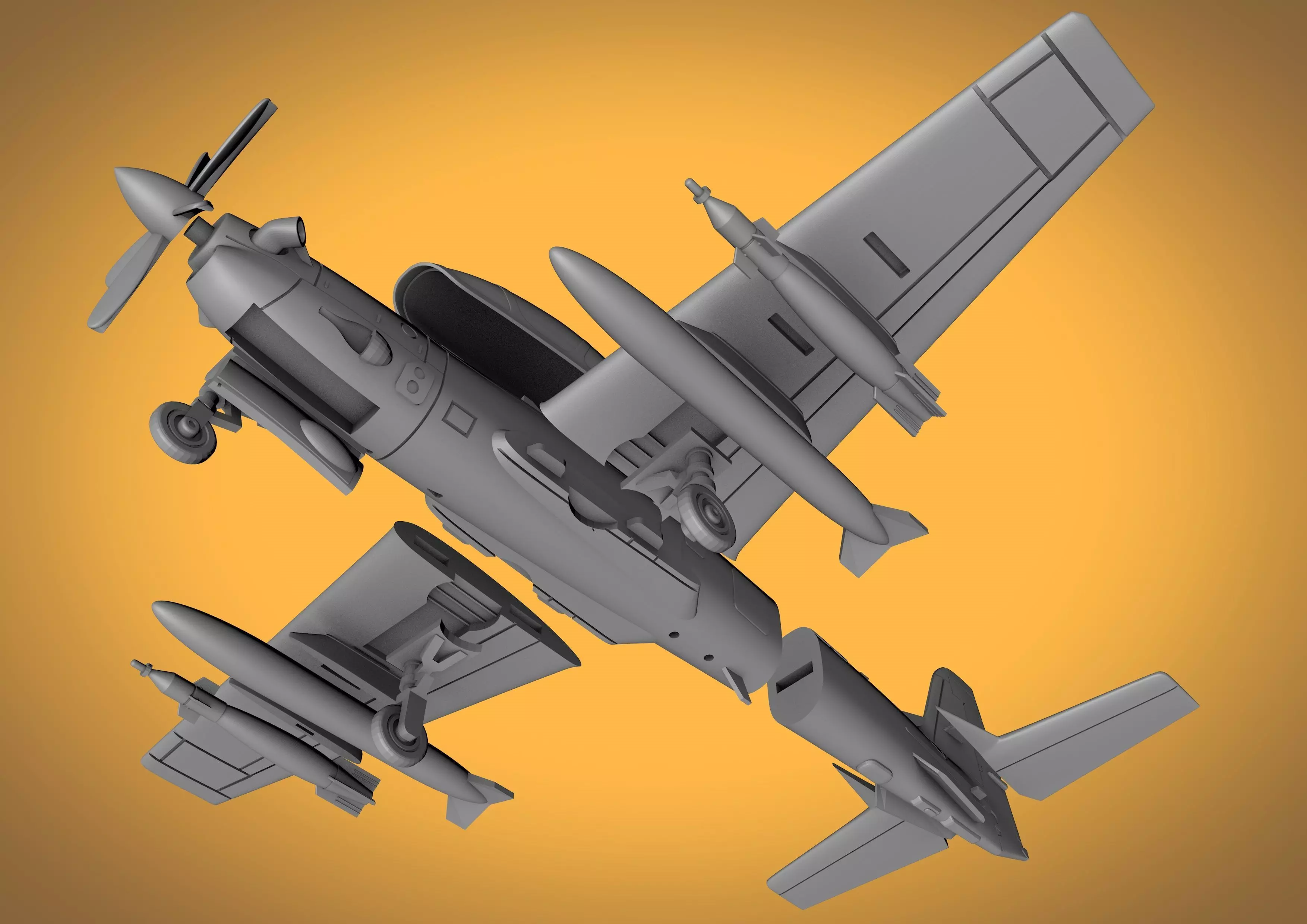 EMB-314 EMBRAER SUPER TUCANO SCALE 1-48 Ready to Print 3D print model_9