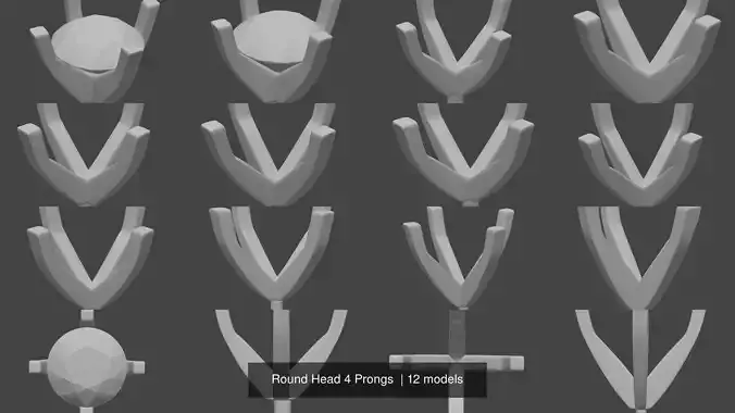Round Head 4 Prongs 