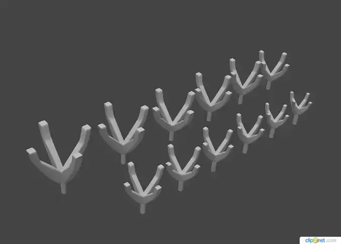 Round Head 4 Prongs  3D Model Collection