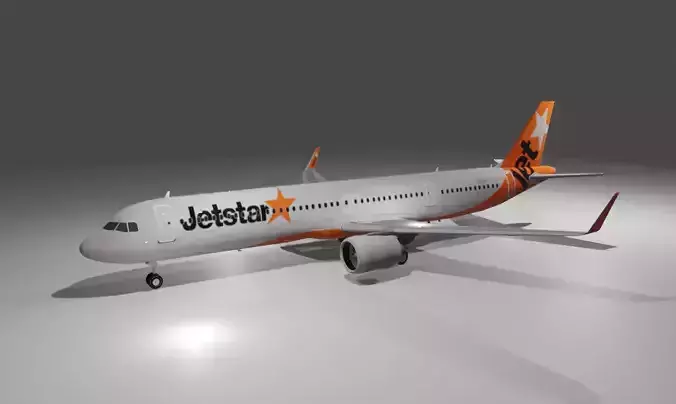 Jetstar airbus a321neo 3D Model Low-poly 3D model