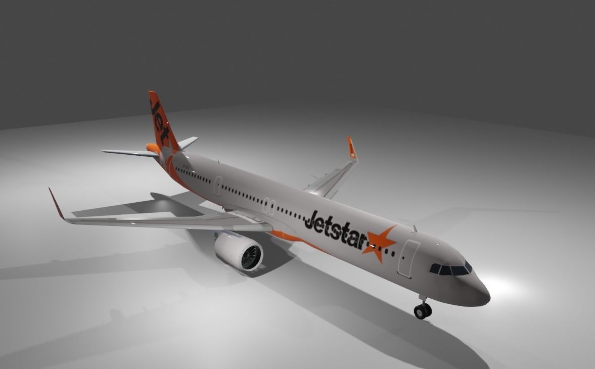 Jetstar airbus a321neo 3D Model Low-poly 3D model_3