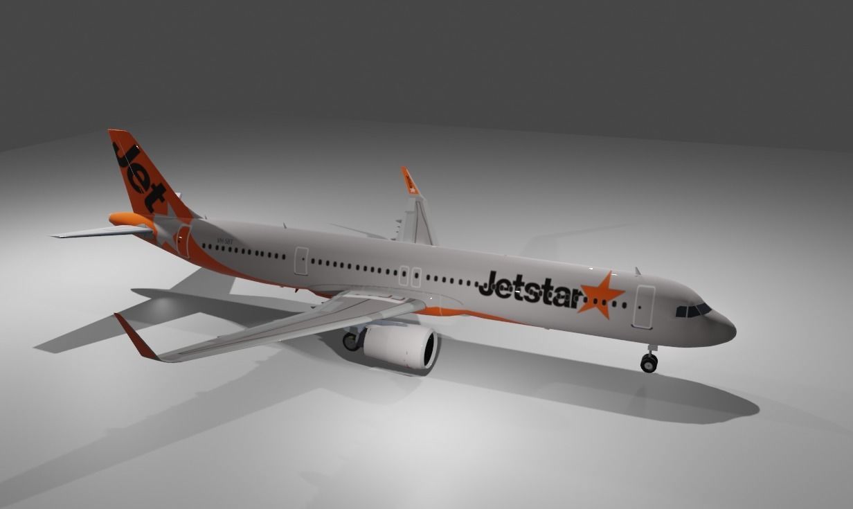 Jetstar airbus a321neo 3D Model Low-poly 3D model_2