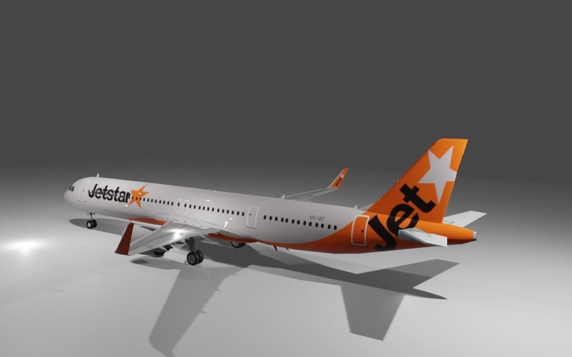 Jetstar airbus a321neo 3D Model Low-poly 3D model_1