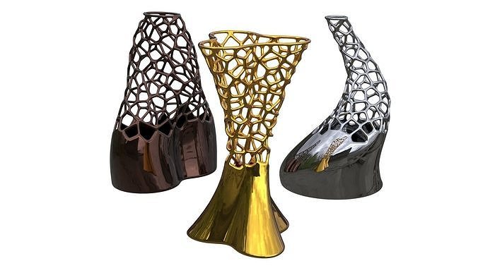 Voronoi Statues Organic Sculptures 3D print model
