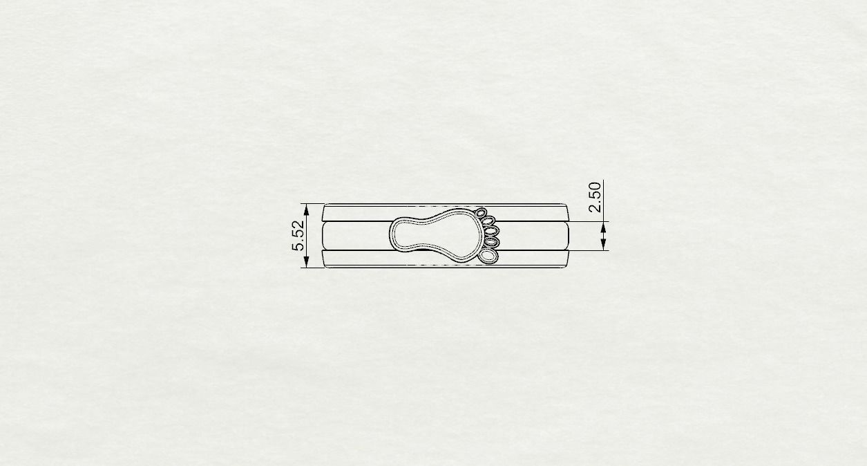 3D Model- Dual-Part Baby Footprint Ring - 3D print model 3D print model_10