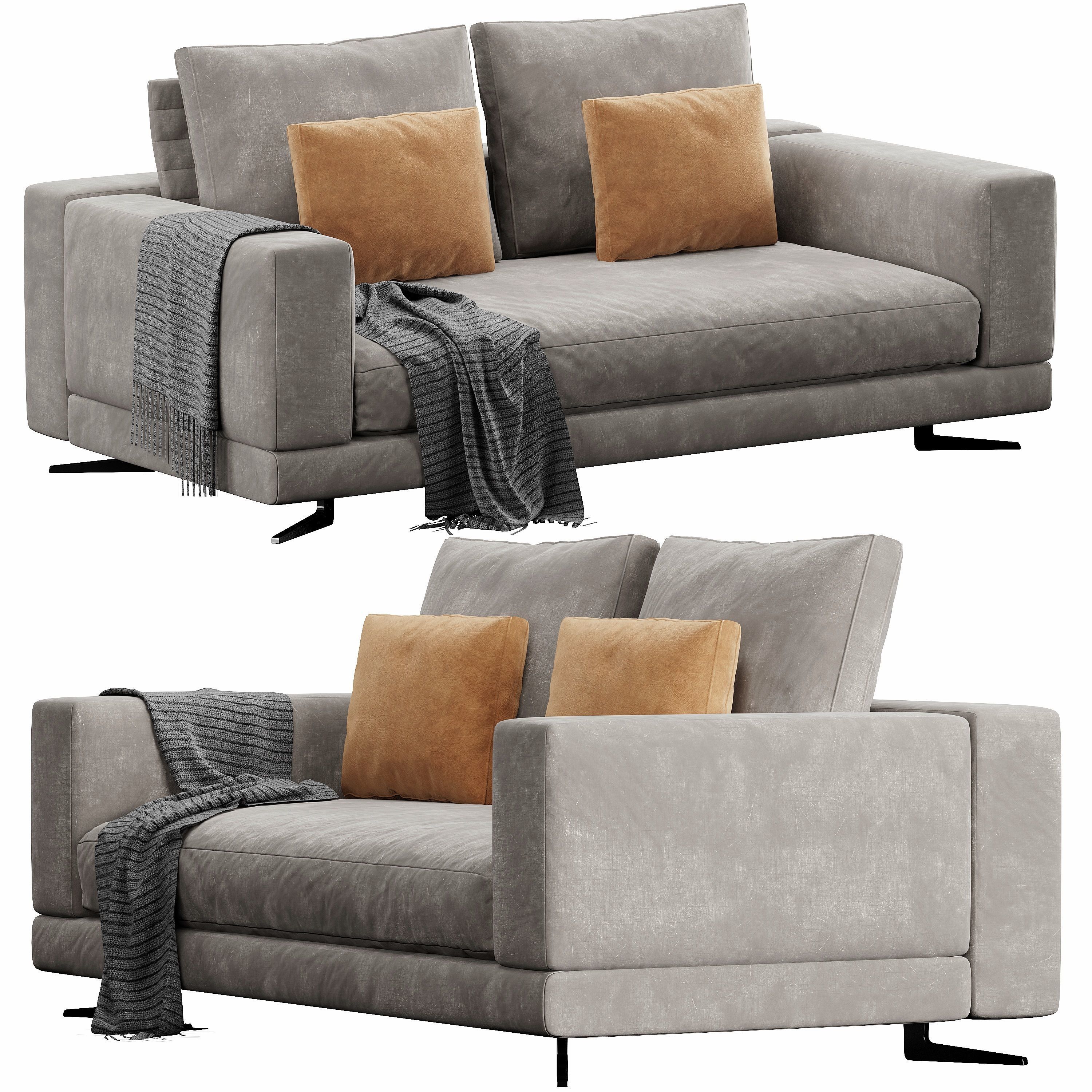 Sofa White 3D model_3