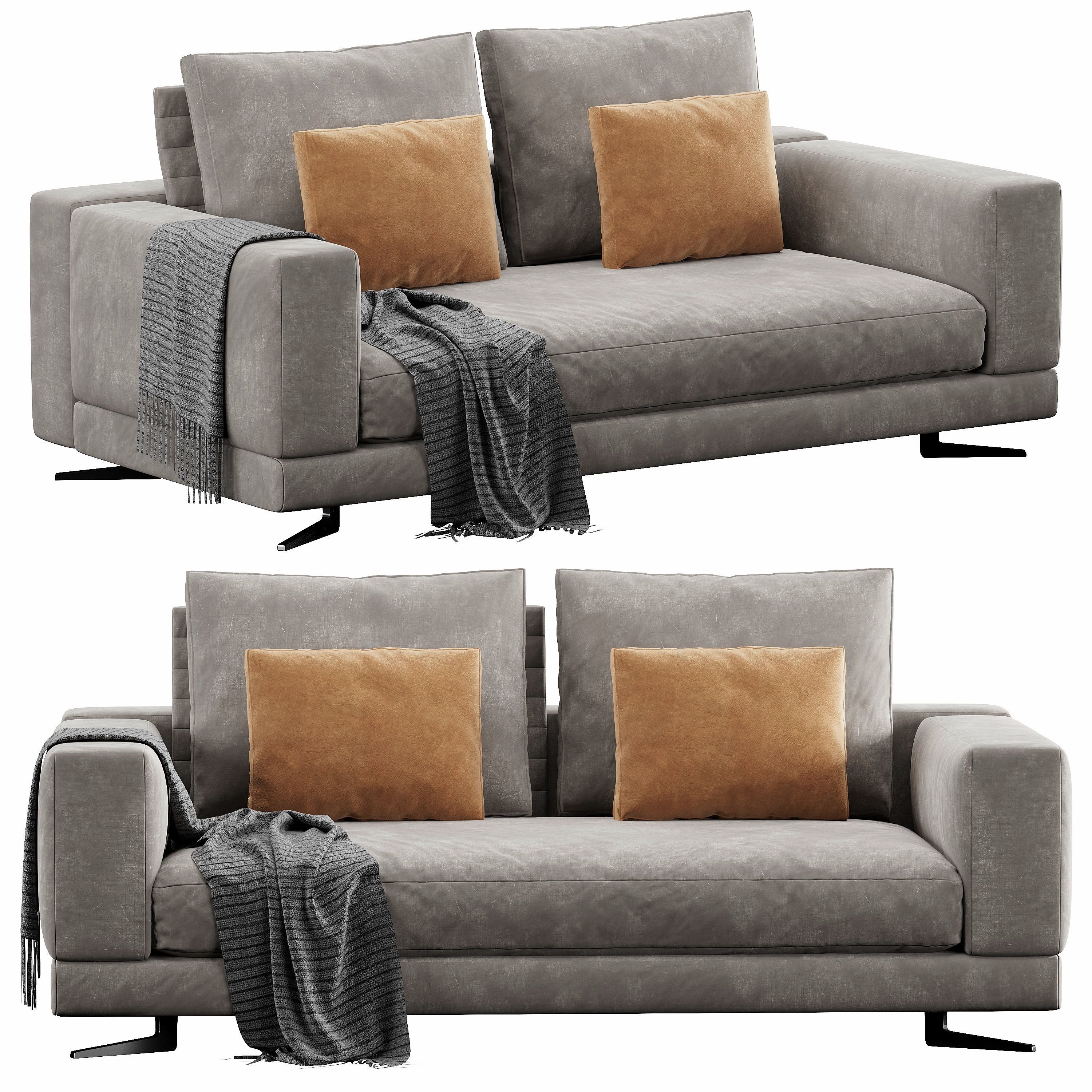 Sofa White 3D model_1