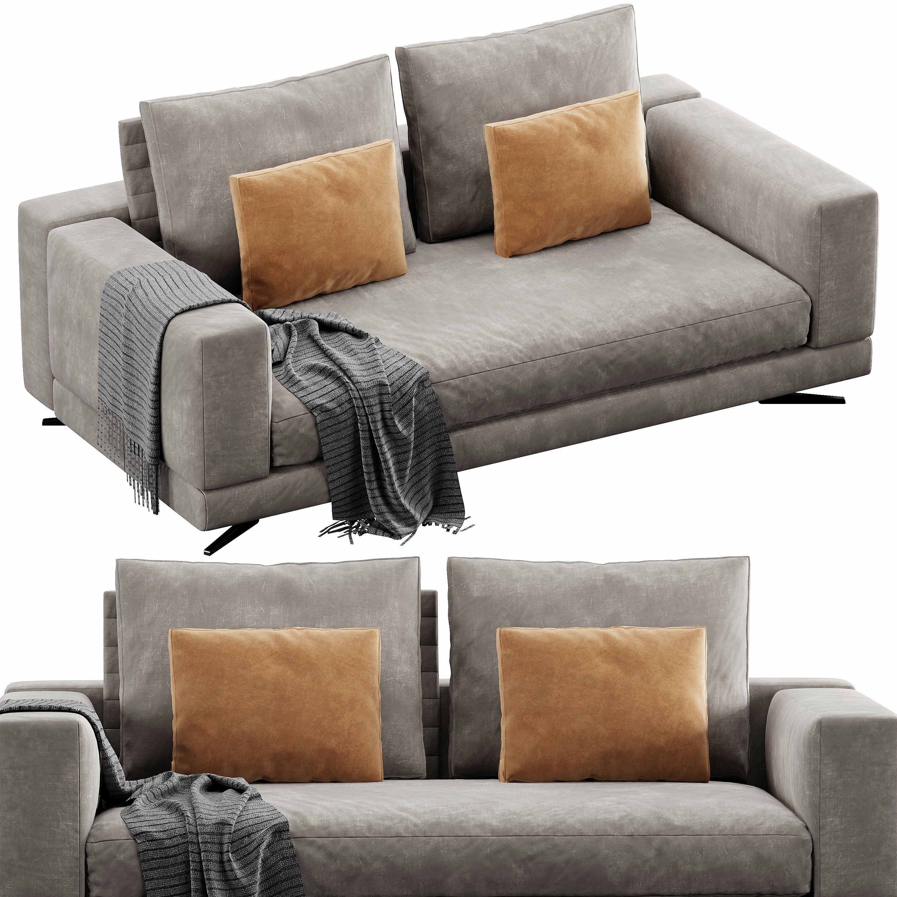Sofa White 3D model_2