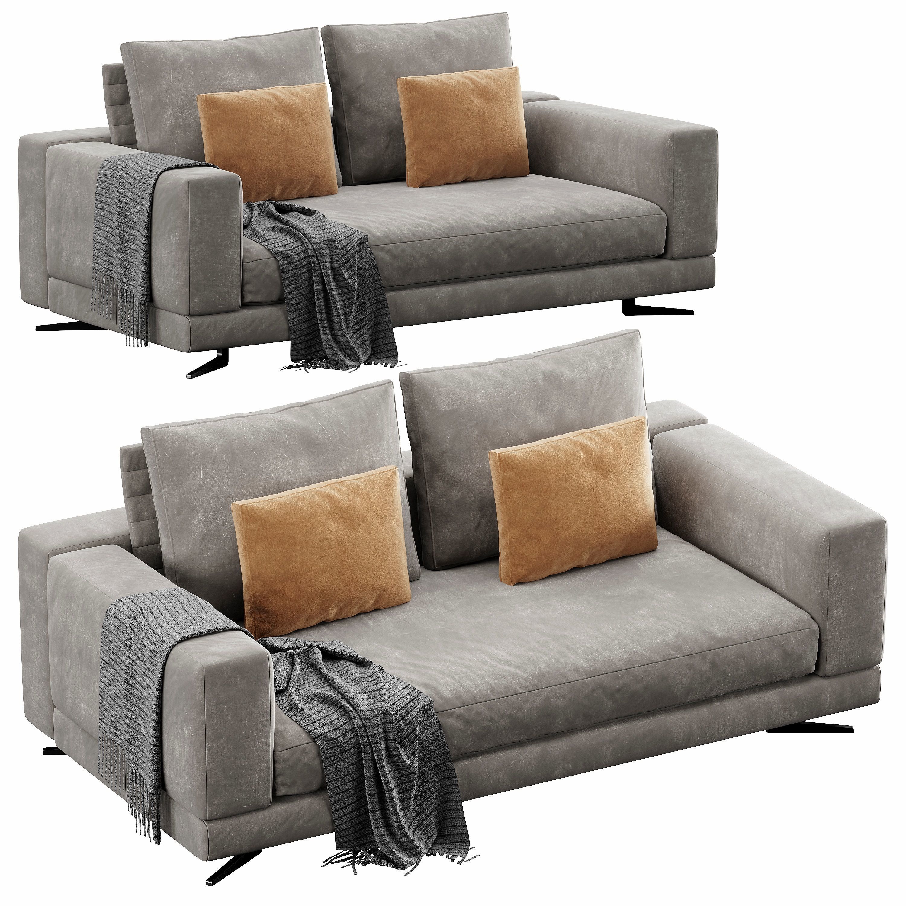 Sofa White 3D model_5