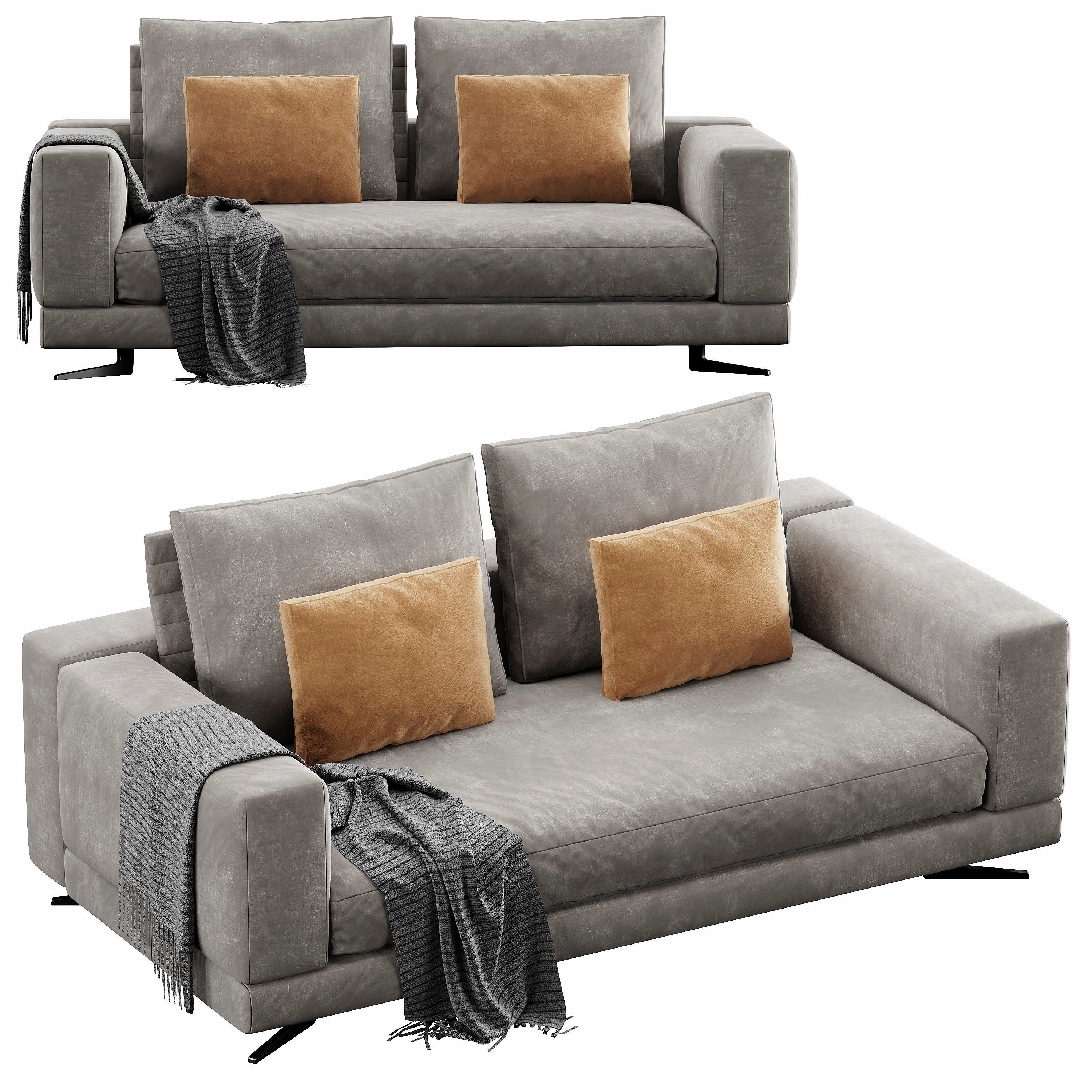 Sofa White 3D model_6