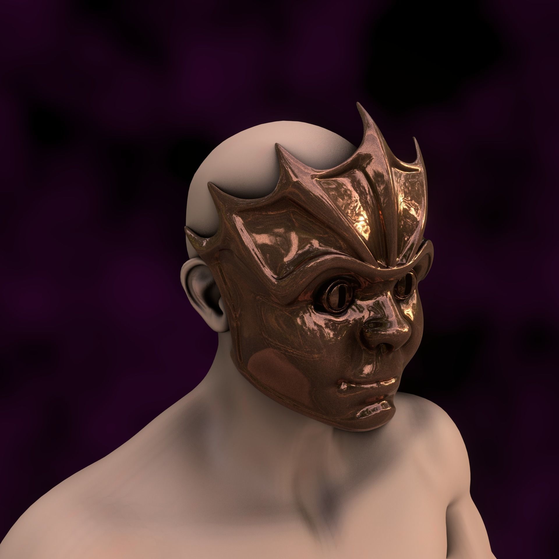 Devilfoil Merregon Mask Baldurs Gate 3 3D print model_10