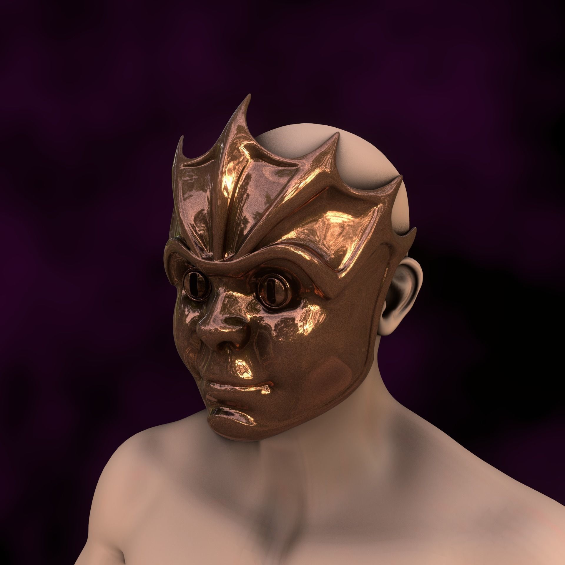 Devilfoil Merregon Mask Baldurs Gate 3 3D print model_5