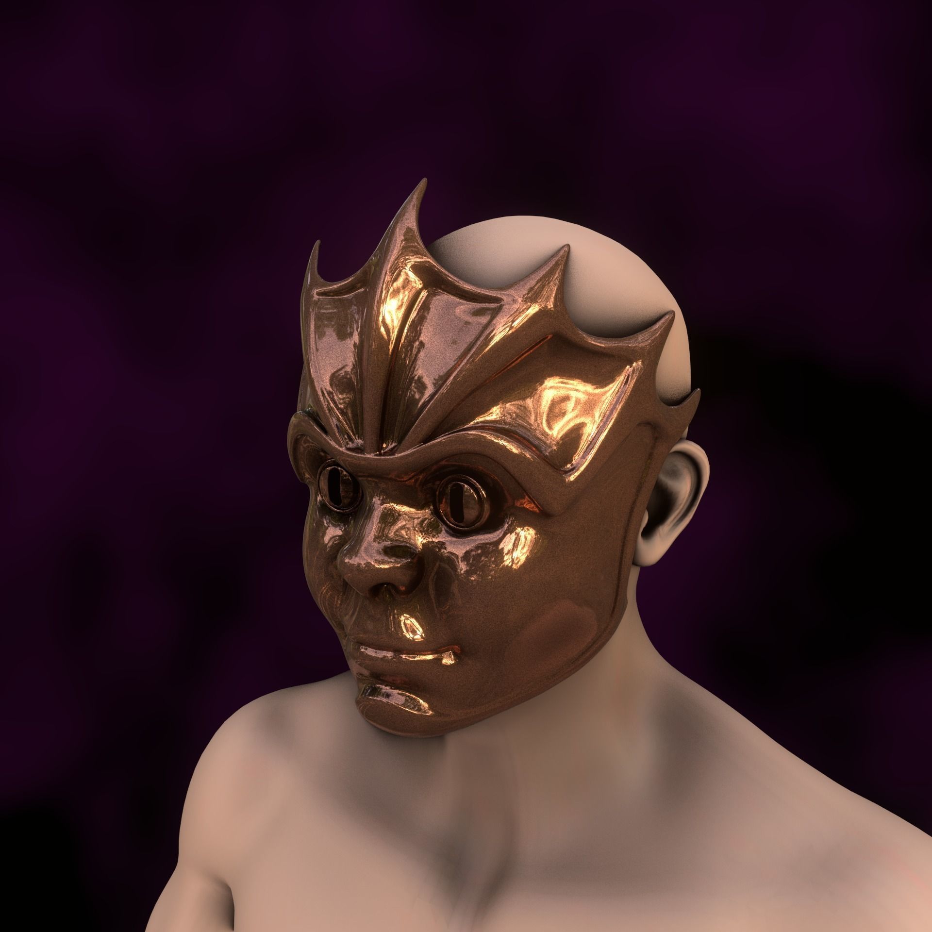 Devilfoil Merregon Mask Baldurs Gate 3 3D print model_2