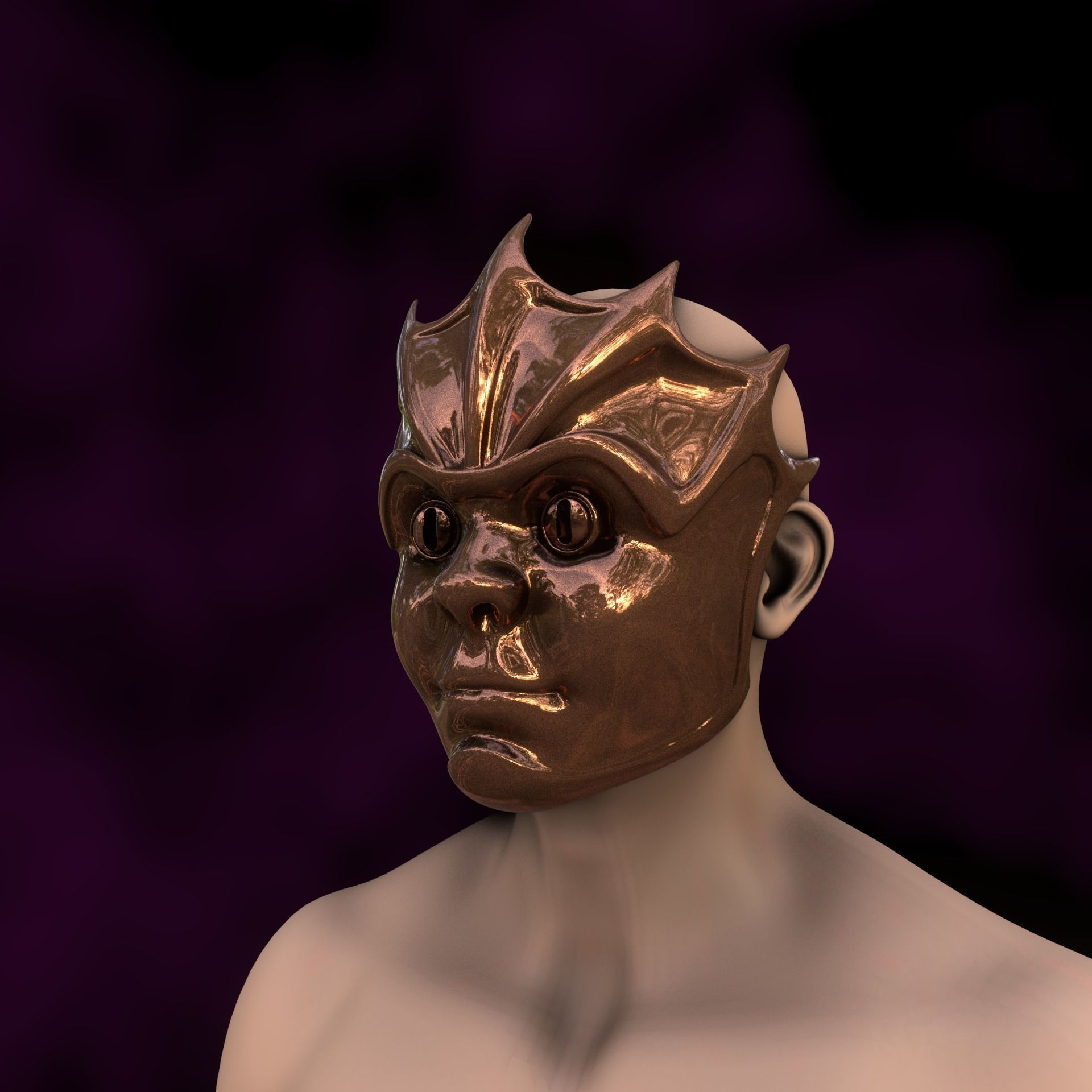 Devilfoil Merregon Mask Baldurs Gate 3 3D print model_4