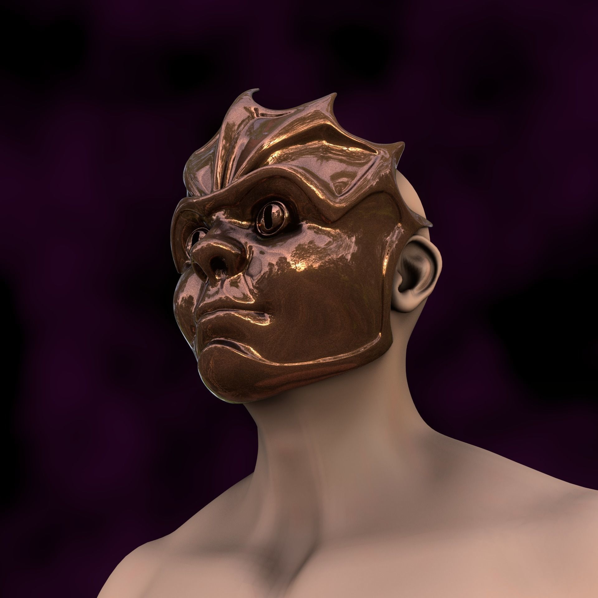 Devilfoil Merregon Mask Baldurs Gate 3 3D print model_7