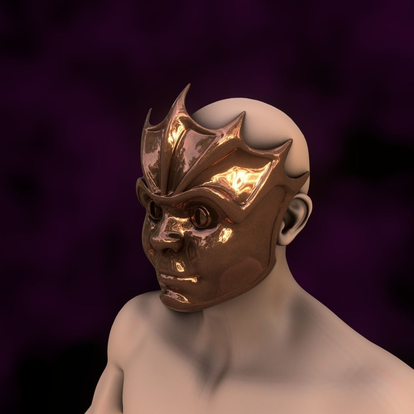 Devilfoil Merregon Mask Baldurs Gate 3 3D print model_8