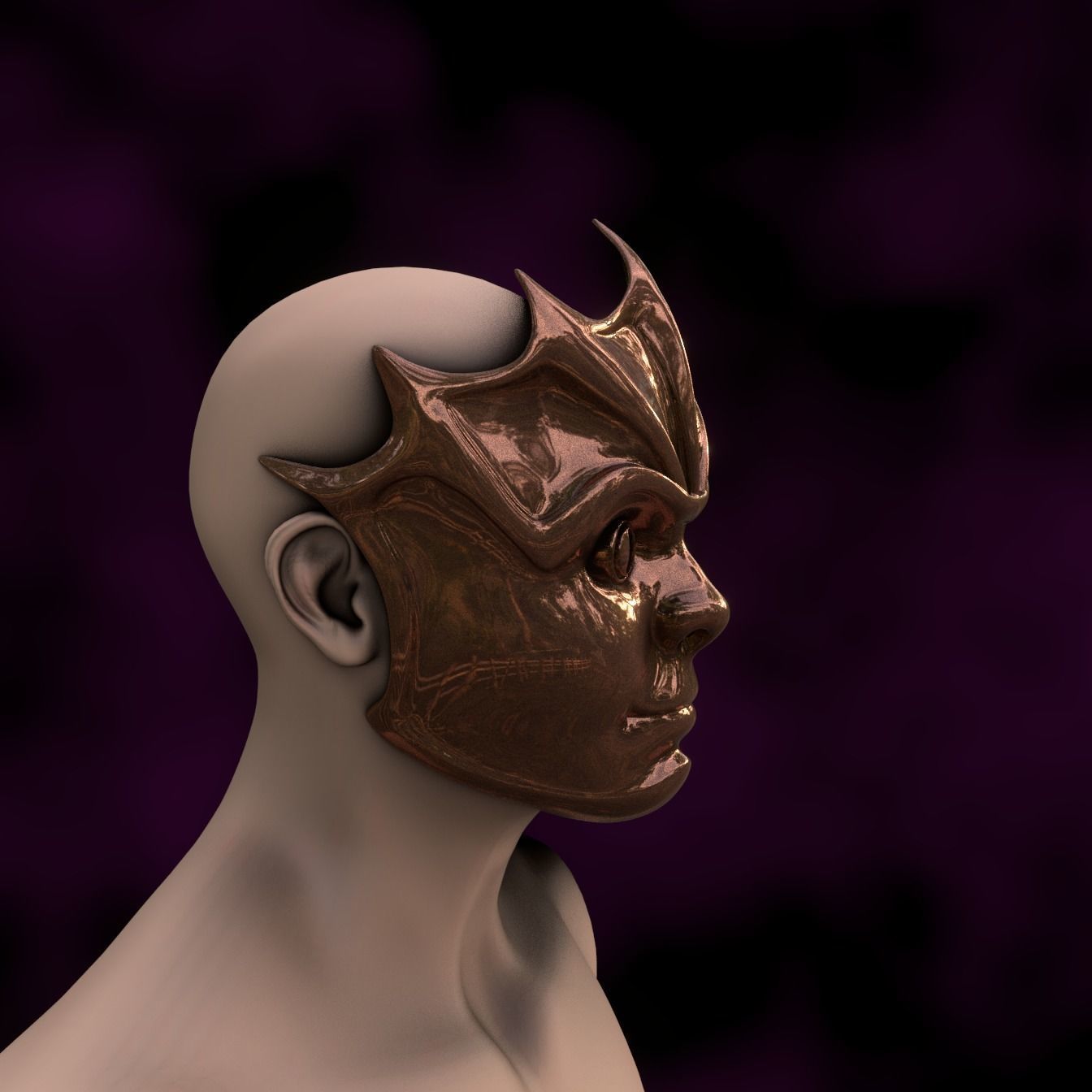 Devilfoil Merregon Mask Baldurs Gate 3 3D print model_11