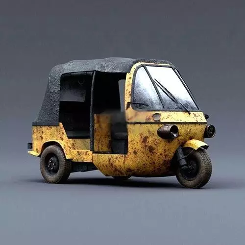 POOR OLD CAR THREE WHEELS 3D model_0