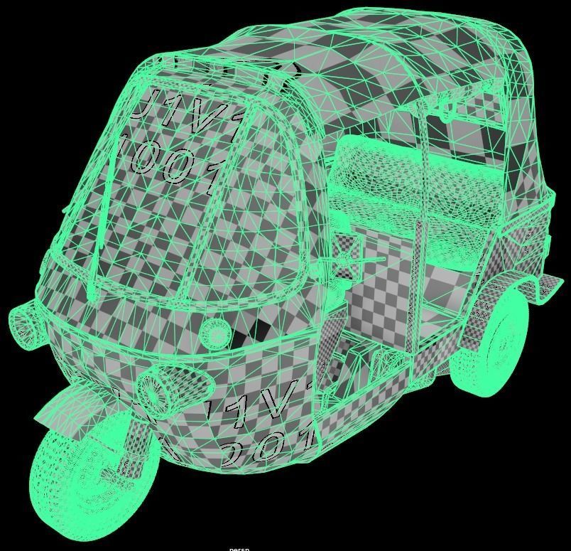 POOR OLD CAR THREE WHEELS 3D model_2