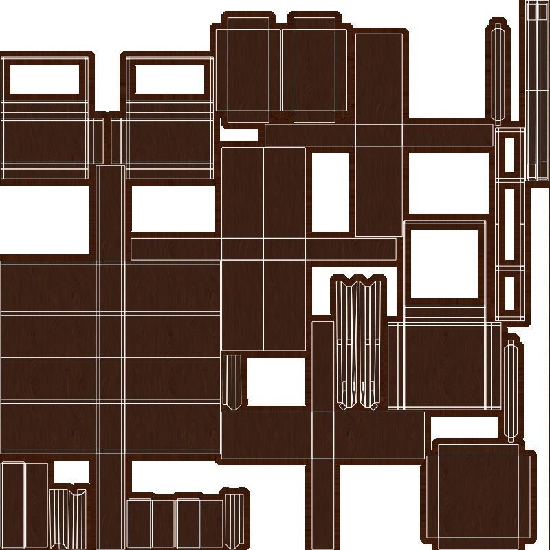 Writing Desk  Aerilyn 40-5  Low-poly 3D model_7